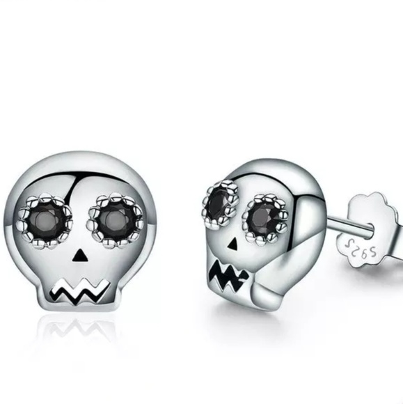 925 Sterling Silver Skull Halloween Cute Skeleton - Picture 4 of 8